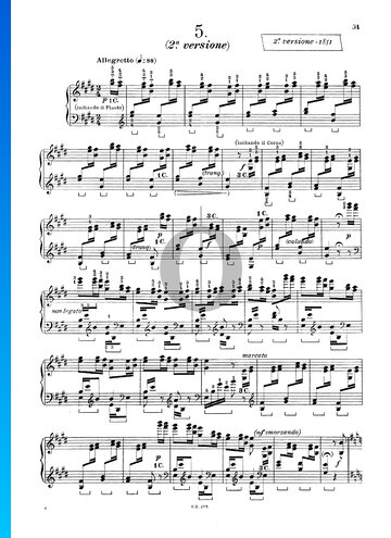 Six Grand Studies After Paganini, S. 141: Étude No. 5 (La chasse) bladmuziek