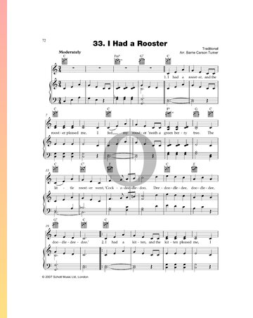 I Had a Rooster Partitura