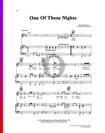One Of These Nights Sheet Music