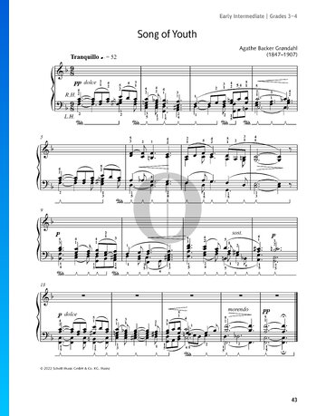Song of Youth, Op. 45 No. 1 Musik-Noten