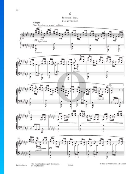 Etude in F-sharp Major: Si oiseau j’étais, à toi je volerais !