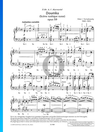 Russische ländliche Szene, Op. 59: Doumka Musik-Noten