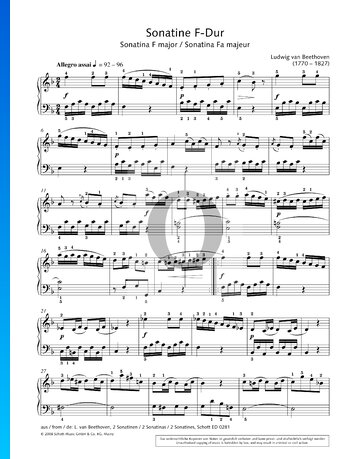 Sonatine in F-Dur, Anh. 5 Nr. 2 Musik-Noten