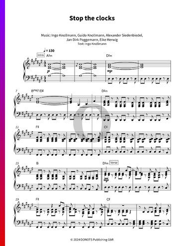 Stop the clocks Sheet Music