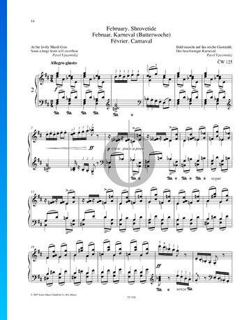 The Seasons, Op. 37a: 2. February - Carnaval (Shrovetide) Partitura
