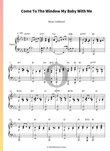 Come To The Window My Baby With Me Sheet Music