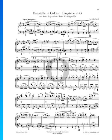 Bagatelle in G-Dur, Op. 126 Nr. 5 Musik-Noten