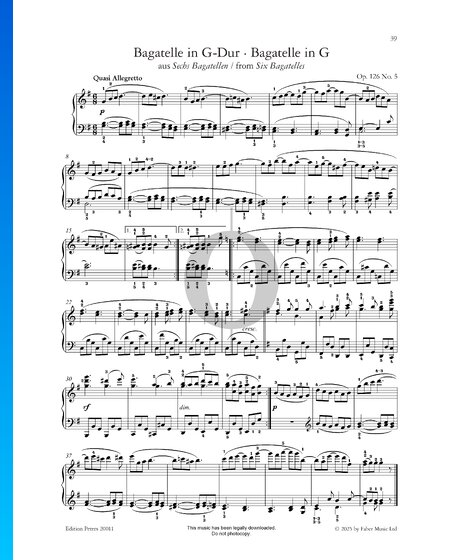 Bagatelle in G-Dur, Op. 126 Nr. 5