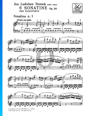 Sonatina in G Major, Op. 20 No. 1 Spartito