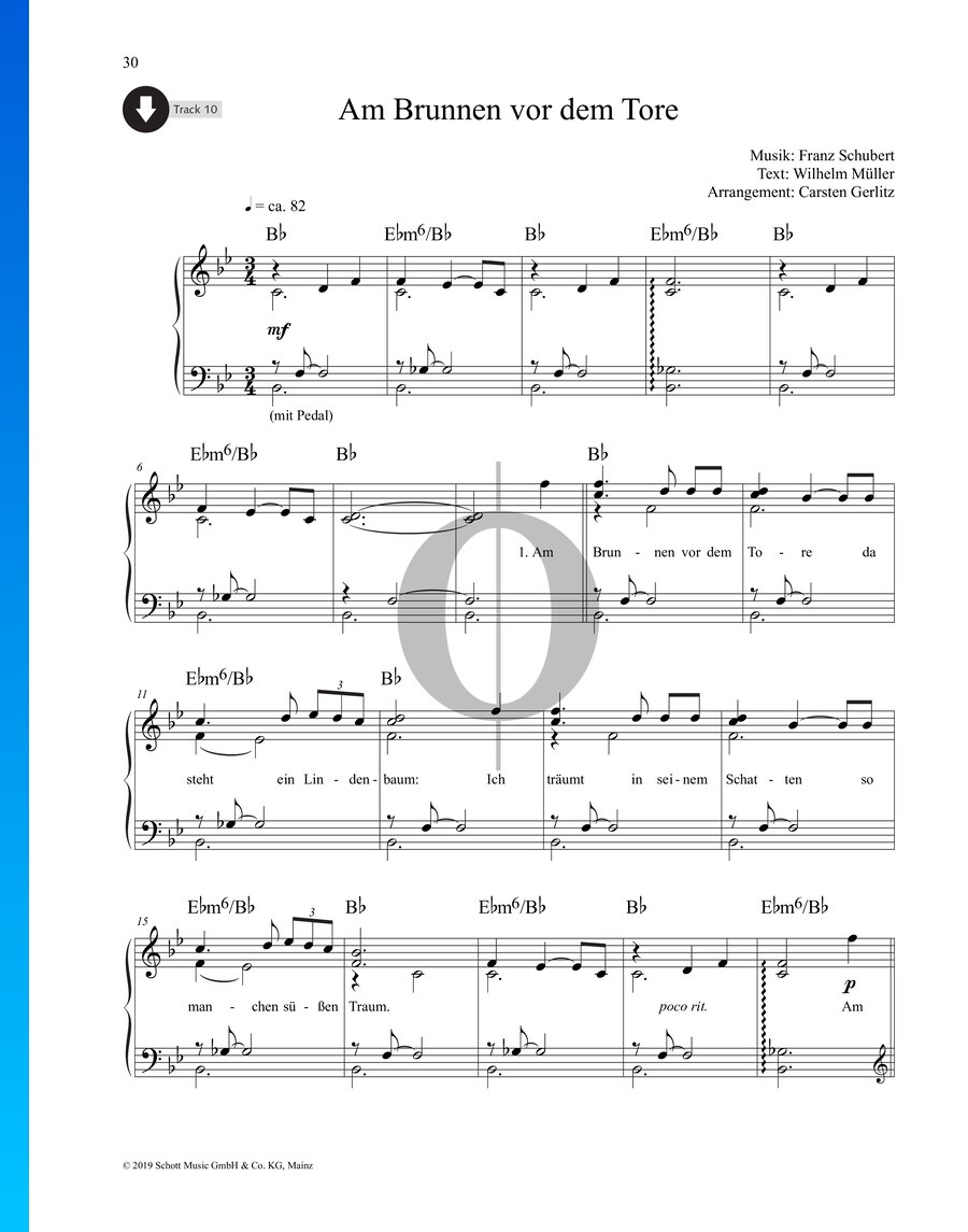 Am Brunnen vor dem Tore (Franz Schubert) Piano Sheet Music OKTAV