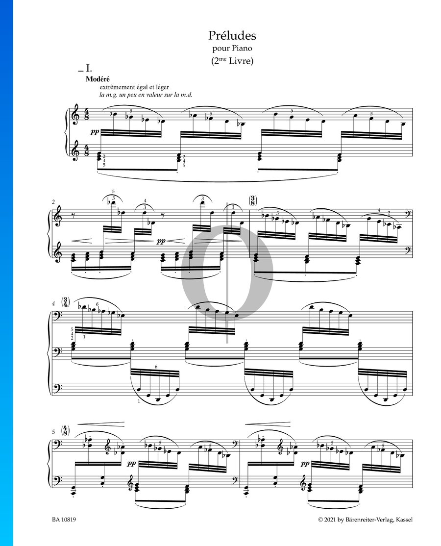 Préludes Book 2 No 1 Brouillards Modéré Claude Debussy Piano Sheet Music Oktav