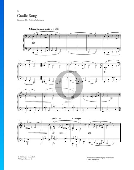 Album Leaves, Op. 124: No. 6 Cradle Song Sheet Music