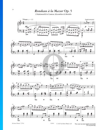 Rondeau à la Mazur, Op. 5 Sheet Music