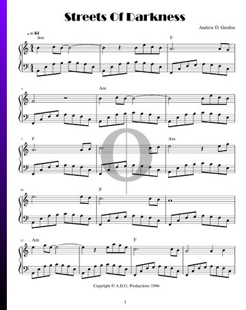 Streets Of Darkness Sheet Music