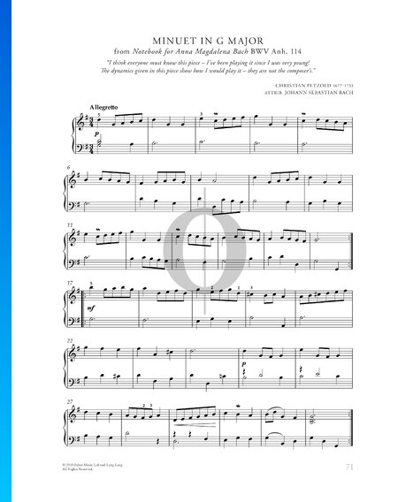 Menuet en Sol Majeur, BWV Anh. 114