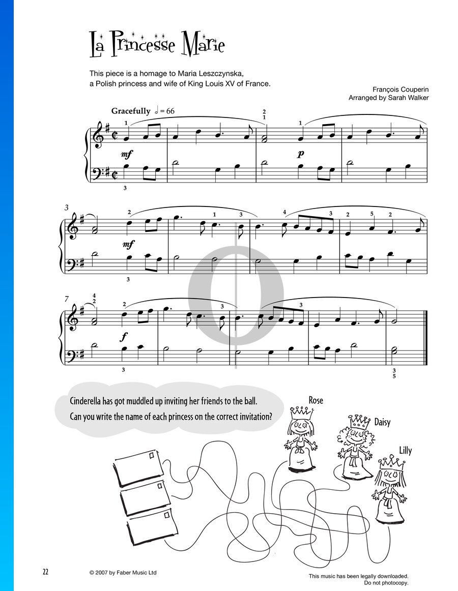 La Princesse Marie (François Couperin) Piano Sheet Music OKTAV