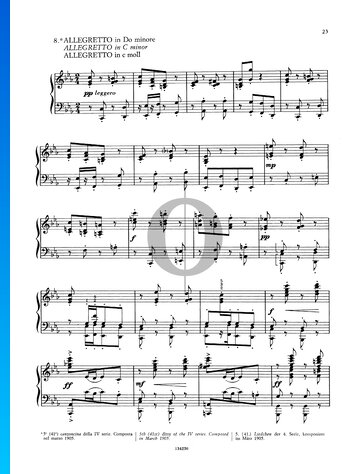 Little Songs, Series 4: No. 5 Allegretto in C Minor Partitura