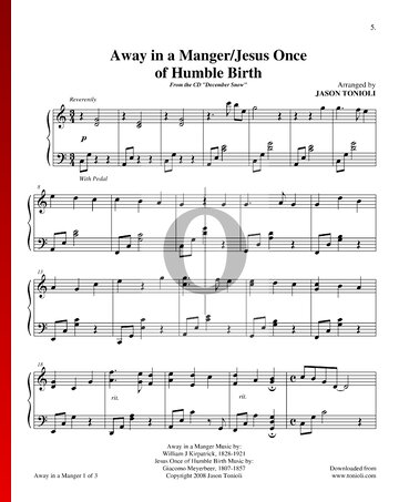 Away in a Manger - Jesus Once of Humble Birth Sheet Music