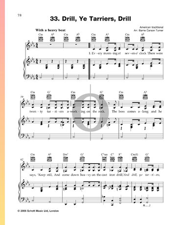 Drill, Ye Tarriers, Drill Partitura