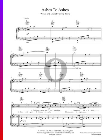 Ashes To Ashes Sheet Music
