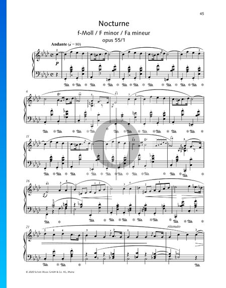 Nocturne in F Minor, Op. 55 No. 1