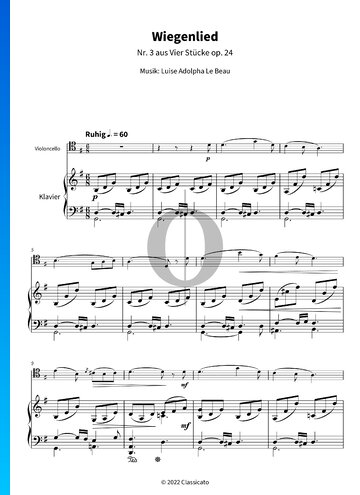 4 Pieces, Op. 24: No. 3 Lullaby Spartito