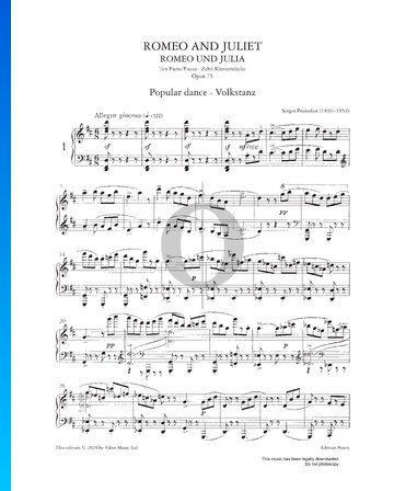 Romeo and Juliet, Op. 75: Popular Dance Sheet Music