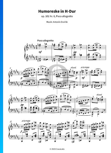 Humoresque, Op. 101 No. 6 Partitura