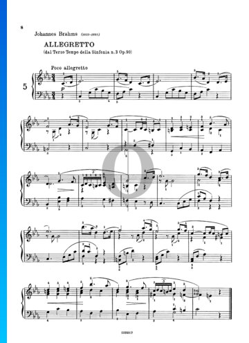 Partition Symphonie n° 3 en Fa majeur, op. 90 : 3. Poco allegretto