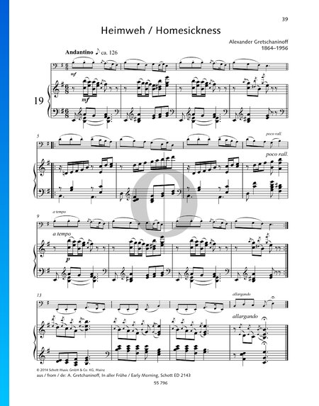 Early Morning, Op.126: Homesickness