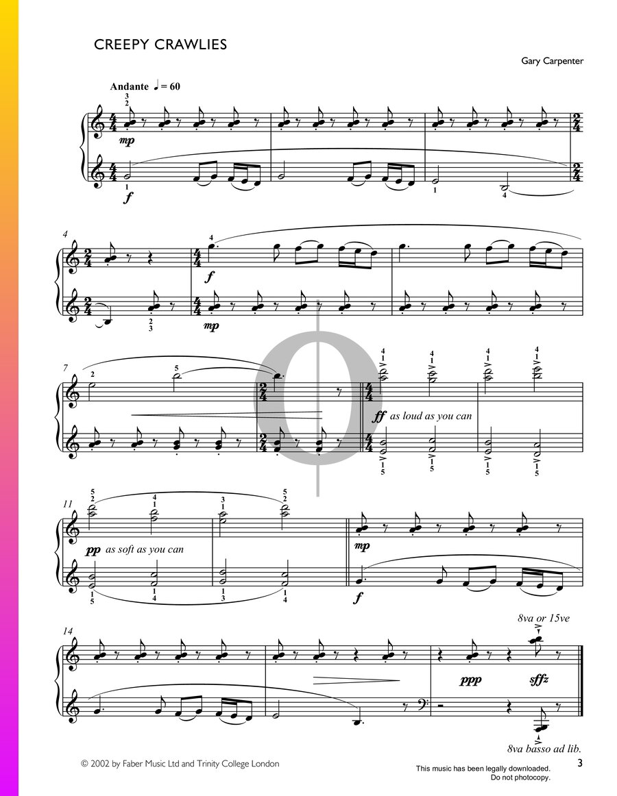 Creepy Crawlies (Gary Carpenter) Piano Sheet Music - OKTAV