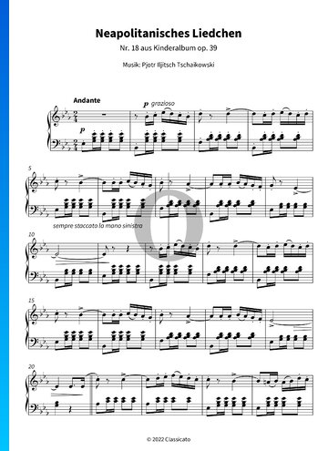 Children's Album, Op. 39: No. 18 Neapolitan Song Partitura