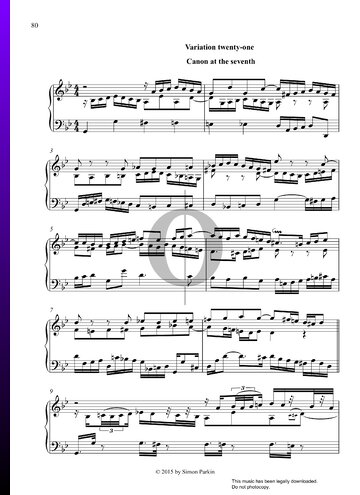 Goldberg Variationen, BWV 988: Variationen 20-25 (Jazz) Musik-Noten