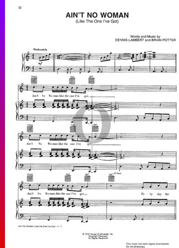 Ain't No Woman (Like The One I Got) Partitura