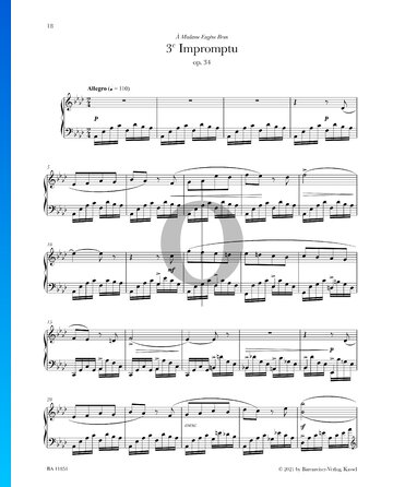 Impromptu, Nr. 3 Op. 34 Musik-Noten