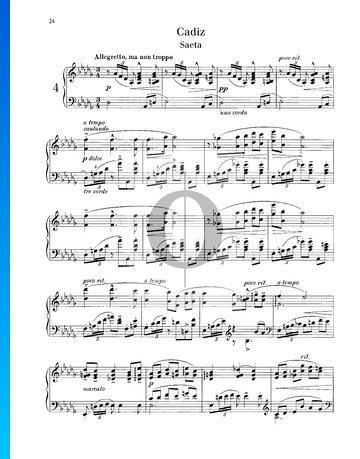 Suite Española Nr. 1, Op. 47: 4. Cadiz (Saeta) Musik-Noten
