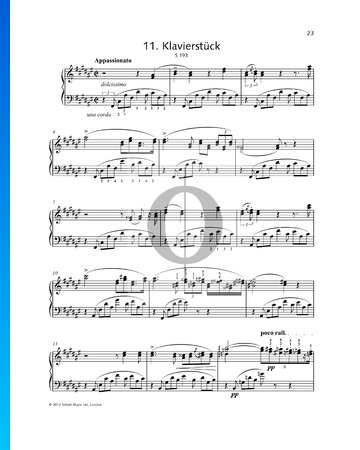 Partition Pièce pour piano en Fa dièse majeur, S 193