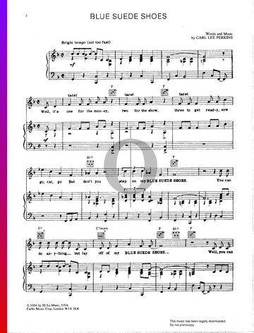 Blue Suede Shoes Sheet Music