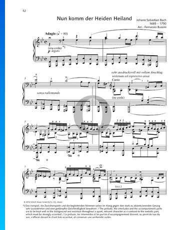Nun komm der Heiden Heiland, BWV 61 Sheet Music