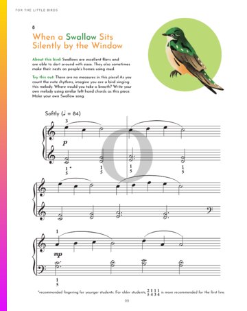 When a Swallow Sits Silently by the Window Sheet Music