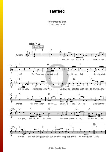 Tauflied Sheet Music