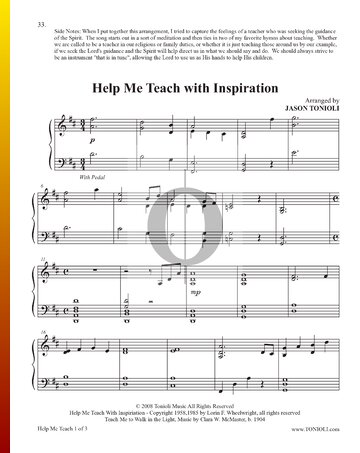 Help Me Teach With Inspiration Sheet Music