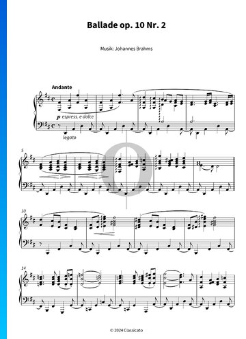 Ballad, Op. 10 No. 2 Sheet Music