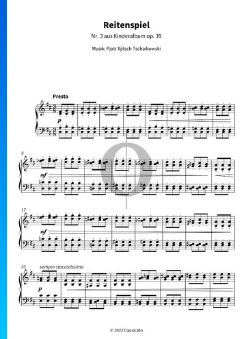 Children's Album, Op. 39 No. 3: The Little Horseman Partitura