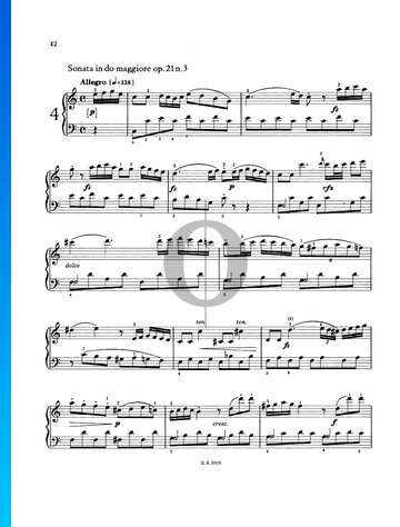 Sonata in C Major, Op. 21 No. 3 Partitura