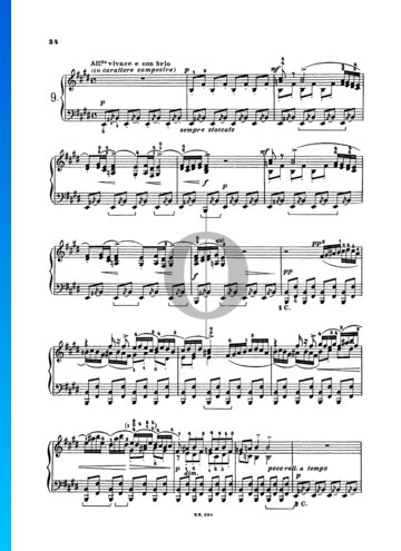 24 Preludes, Op. 37: No. 9  Allegretto vivace e con brio Partitura