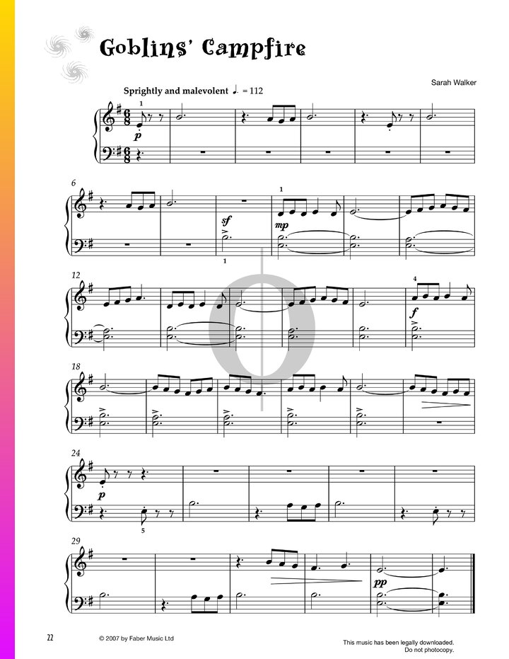Goblins' Campfire (Sarah Walker) Piano Sheet Music - OKTAV
