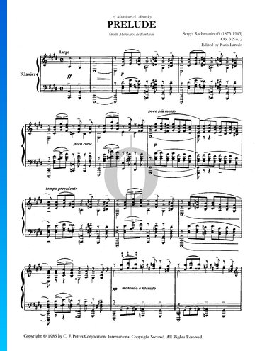 Prelude in C-sharp Minor, Op. 3 No. 2 bladmuziek