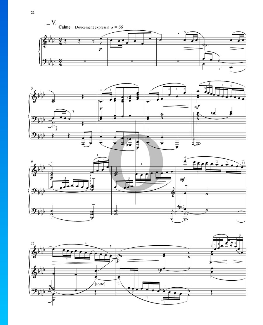 Préludes Book 2 No 5 Bruyères Calme Claude Debussy Piano Sheet Music Oktav