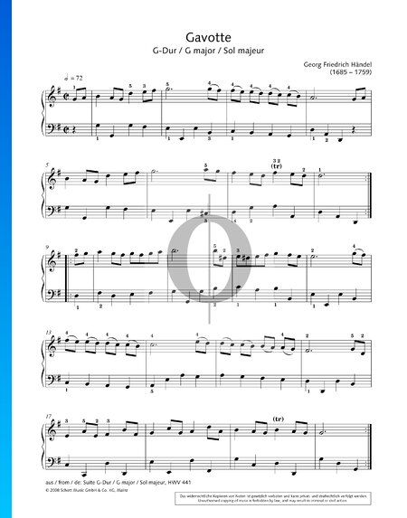 Suite G Major, HWV 441: 6. Gavotta with Variations